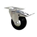 Guitel Hervieu Braked Swivel Castor 80 kg Capacity 80 mm Wheel Diameter Rubber 12755082