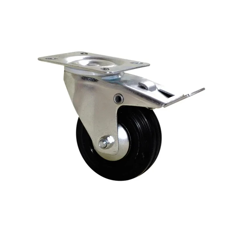 Guitel Hervieu Braked Swivel Castor 80 kg Capacity 80 mm Wheel Diameter Rubber 12755082