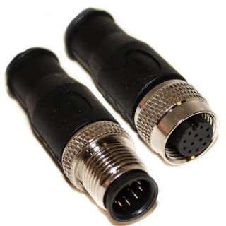Mueller Electric Male 12 Way Straight to Female 12 Way M12 Sensor Actuator Cable 3 m BU-1402551