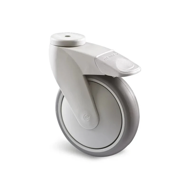 Guitel Hervieu Braked Swivel Castor 125 mm Wheel Diameter 100 kg Load Capacity Rubber Wheel 302237