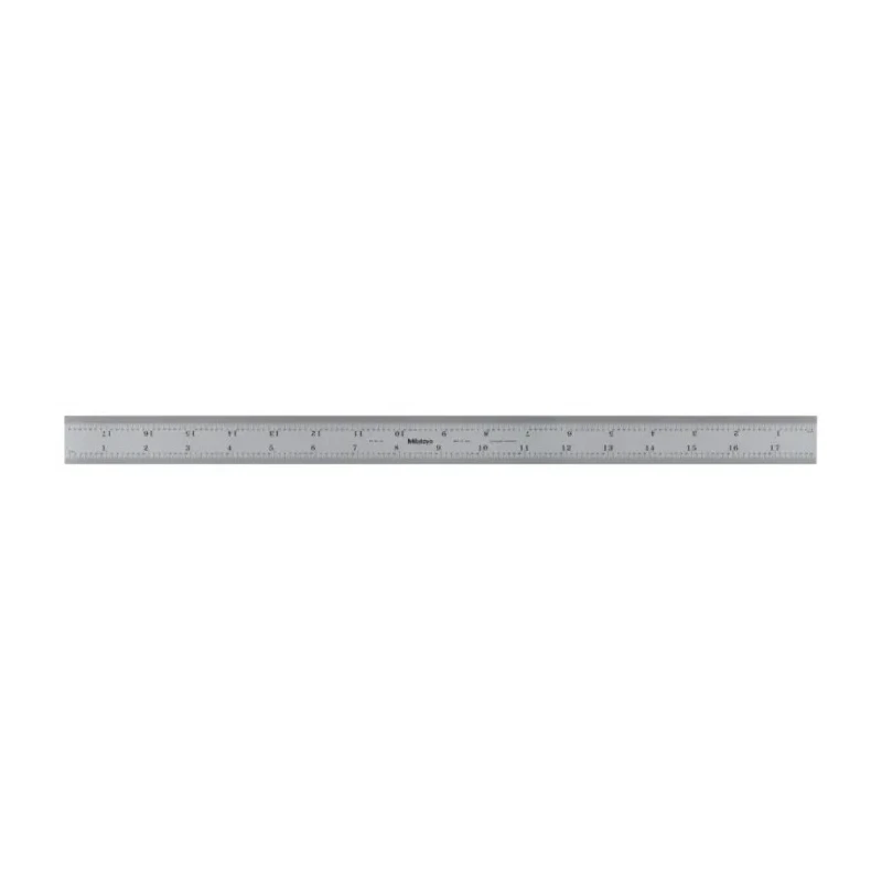 Mitutoyo 450 mm Steel Ruler Imperial, Metric Satin Chrome Finish 182-145