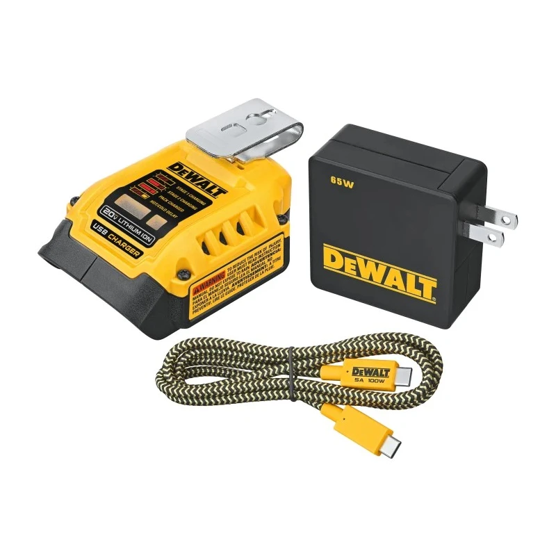 DeWALT Battery Charger 18V Output Voltage 5A Charge Current Lithium-ion Chemistry USB C & USB A Output Connectors DCB094K-QW