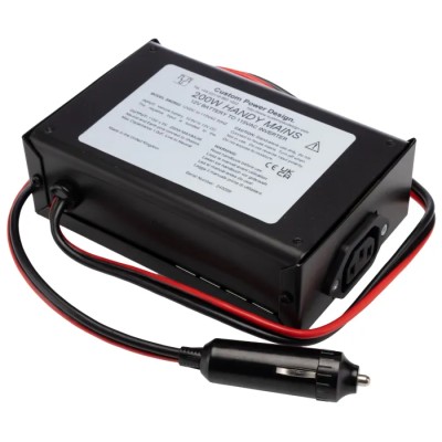 Custom Power Design 200W DC/AC Car Power Inverter, 11V, 15V DC Input, 115V AC Output SM2802