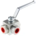RS PRO Steel 3-Way Hydraulic Ball Valve Threaded Port 3/4 in Pressure 315 bar Model 243-1822