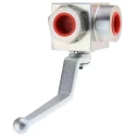 RS PRO Steel 3-Way Hydraulic Ball Valve Threaded Port 3/4 in Pressure 315 bar Model 243-1822