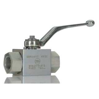 RS PRO Steel Hydraulic Ball Valve BSP Parallel, 1/2 in Port Size, 3 Ports, 500 bar Max Pressure, Brass Ball, Steel 243-1816
