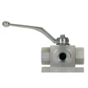 RS PRO Steel Hydraulic Ball Valve BSP Parallel, 1/2 in Port Size, 3 Ports, 500 bar Max Pressure, Brass Ball, Steel 243-1816