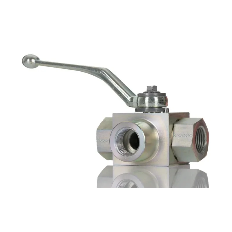 RS PRO Steel Hydraulic Ball Valve BSP Parallel, 1/2 in Port Size, 3 Ports, 500 bar Max Pressure, Brass Ball, Steel 243-1816