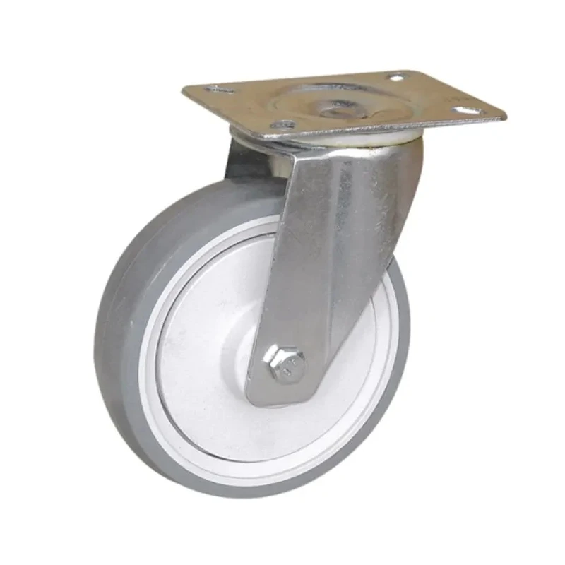 Guitel Hervieu Swivel Castor with 175 kg Load Capacity, 125 mm Thermoplastic Rubber Wheel, Pressed Steel Frame 372352
