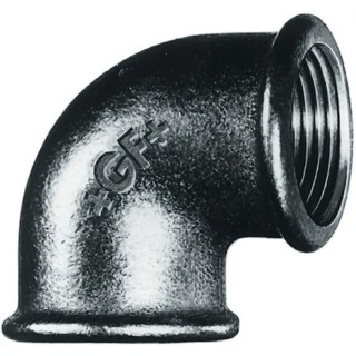 Georg Fischer Black Malleable Iron Fitting 90° Elbow Female G 3/4 in to Female BSPP 3/4 in 770090105