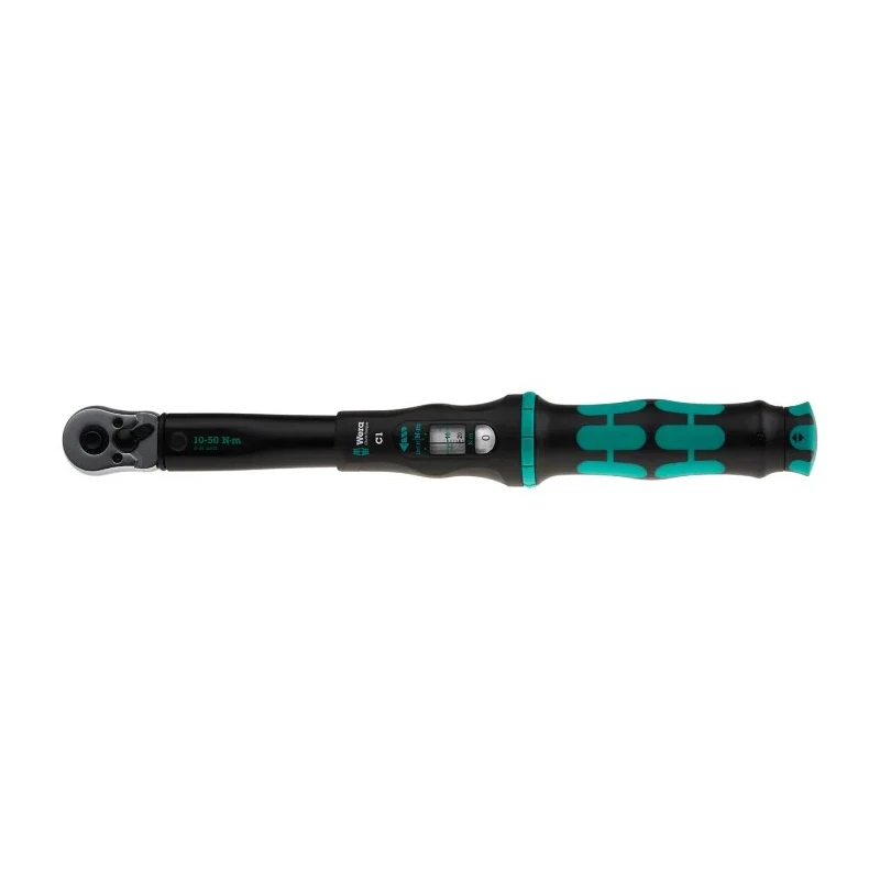 Wera Click-Torque C 1 Click Torque Wrench, 10 to 50 Nm, 1/2 in Square Drive, 360mm Length, ±3% Accuracy 075620