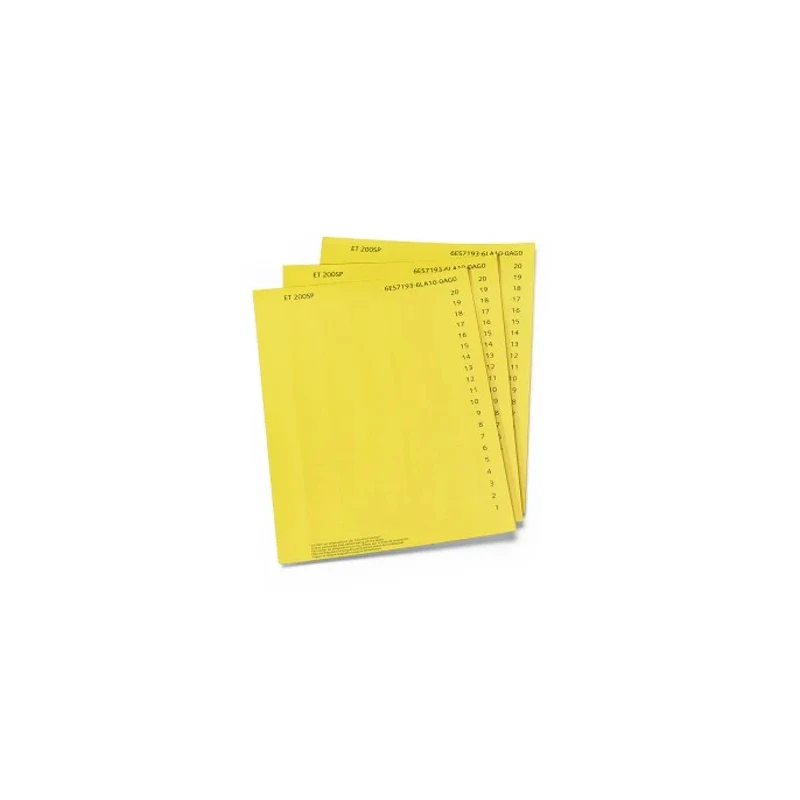 Siemens SIMATIC S7-1500 ET 200 Series Labelling Sheet for Use with S7-1500 Modules 6ES7592-2CX00-0AA0