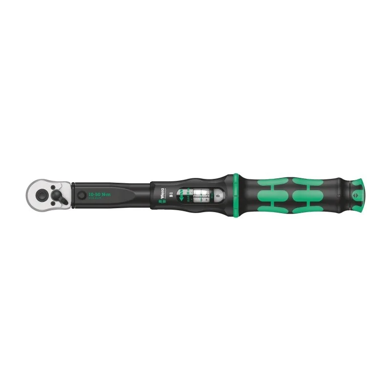 Wera Click Torque Wrench Click-Torque B 2, 20 To 100 Nm, 3/8 in Square Drive, 405mm Overall Length 075611