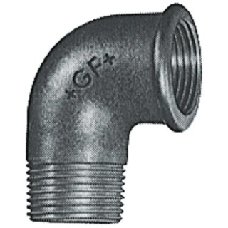 Georg Fischer Black Oxide Malleable Iron Pipe Fitting 90° Elbow Male BSPT 1 in to Female BSPP 1 in 770092106