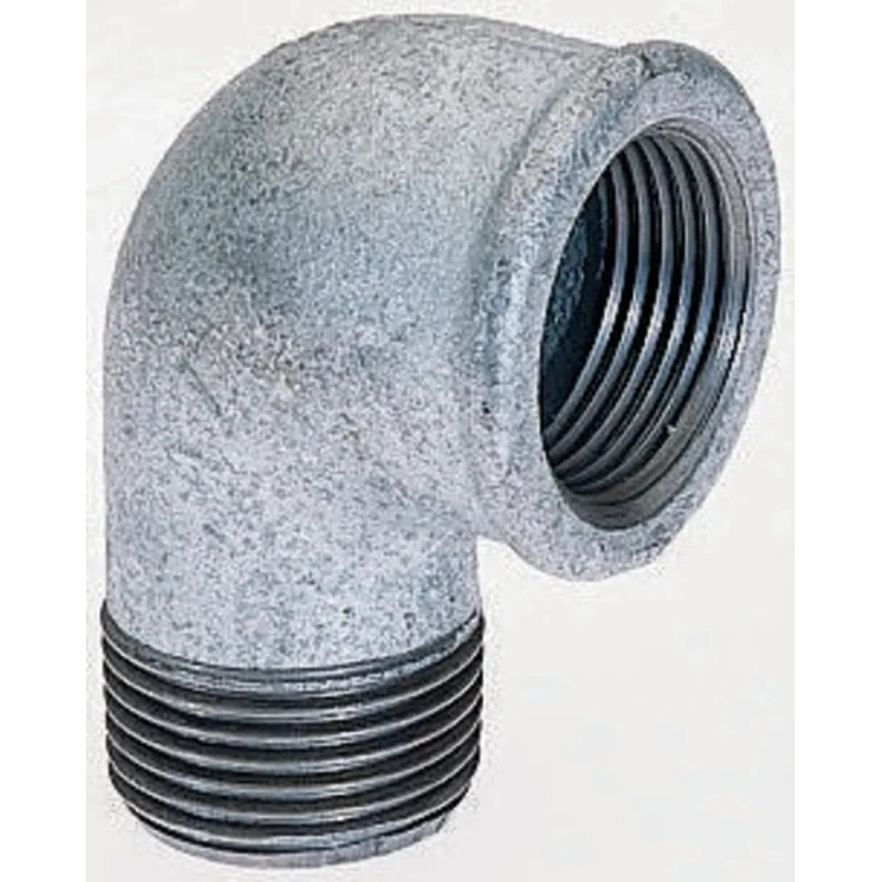Georg Fischer Galvanised Malleable Iron Fitting 90° Elbow Male BSPT 3/8 in to Female BSPP 3/8 in 770092203