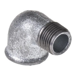 Georg Fischer Galvanised Malleable Iron Fitting 90° Elbow Male BSPT 1/2 in to Female BSPP 1/2 in 770092204