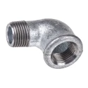 Georg Fischer Galvanised Malleable Iron Fitting 90° Elbow Male BSPT 1/2 in to Female BSPP 1/2 in 770092204