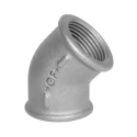 Georg Fischer Black Oxide Malleable Iron Fitting 45° Elbow Female 1/2 in to Female 1/2 in 770120104