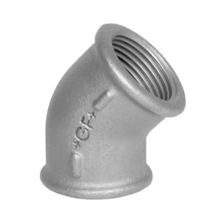 Georg Fischer Galvanised Malleable Iron Fitting 45° Elbow Female 3/4 in to Female 3/4 in 770120205