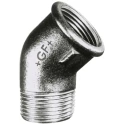 Georg Fischer Galvanised Malleable Iron Fitting 45° Elbow Male BSPT 1 in to Female BSPP 1 in 770121206
