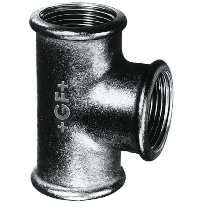 Georg Fischer Black Oxide Malleable Iron Fitting Tee Female G 3/4 in to Female BSPP 3/4 in to Female BSPP 3/4 in 770130105
