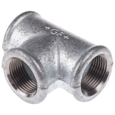 Georg Fischer Galvanised Malleable Iron Fitting Tee Female G 3/4 in to Female BSPP 3/4 in to Female BSPP 3/4 in 770130205