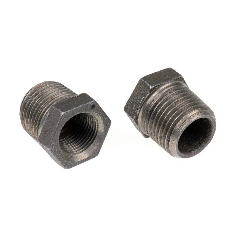 Georg Fischer Black Malleable Iron Fitting Straight Reducer Bush Male BSPT 1/2 in to Female BSPP 3/8 in 770241120