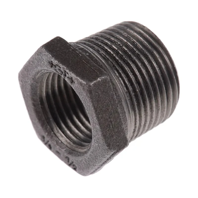 Georg Fischer Black Malleable Iron Fitting Straight Reducer Bush Male BSPT 3/4 in to Female BSPP 1/2 in 770241123