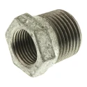 Georg Fischer Galvanised Malleable Iron Fitting Straight Reducer Bush Male BSPT 1/2 in to Female BSPP 3/8 in 770241220