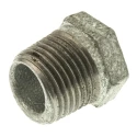 Georg Fischer Galvanised Malleable Iron Fitting Straight Reducer Bush Male BSPT 1/2 in to Female BSPP 3/8 in 770241220