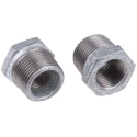 Georg Fischer Galvanised Malleable Iron Fitting Straight Reducer Bush Male BSPT 3/4 in to Female BSPP 1/2 in 770241223