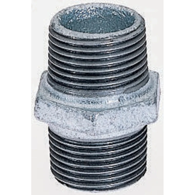 Georg Fischer Galvanised Malleable Iron Fitting Nipple Male BSPT 1/4In to Male British Standard 770280202