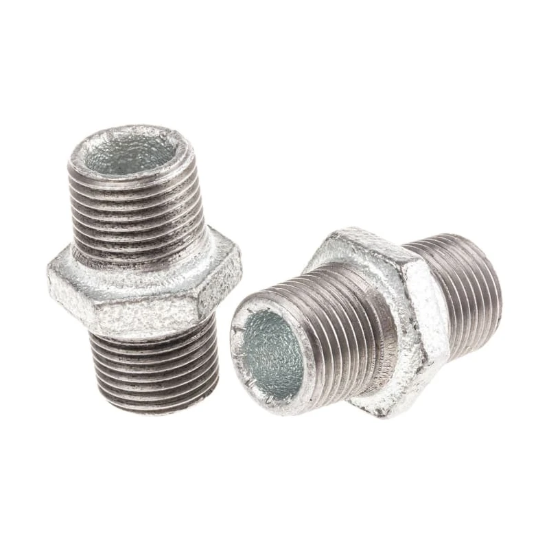 Georg Fischer Galvanised Malleable Iron Fitting Nipple Male BSPT 1/2 in to Male British Standard 770280204