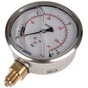 WIKA 100 mm G 3/8 Pressure Gauge 16 bar Stainless Steel Case Bottom Entry 60°C 7075589