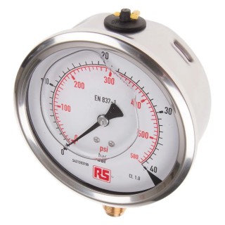WIKA 100 mm G 3/8 Pressure Gauge 40 bar Stainless Steel Case Bottom Entry 60°C 7075601