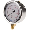 WIKA 100 mm Dial Size Stainless Steel Case Pressure Gauge G 3/8 Connection, 25 Bar Maximum Pressure 7075597