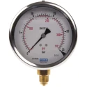 WIKA 100 mm Dial Size Stainless Steel Case Pressure Gauge G 3/8 Connection, 25 Bar Maximum Pressure 7075597
