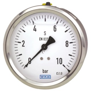 WIKA 63 mm G 1/4 Male Pressure Gauge 16 bar Stainless Steel Case Back Entry 7075554