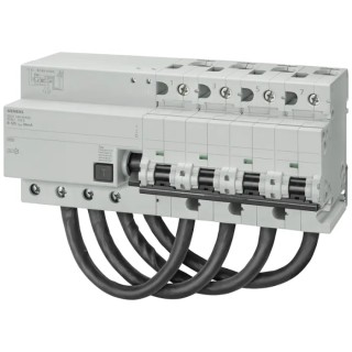 Siemens Residual Current Circuit Breaker with Overload Protection, 125A Current Rating, 4-Pole, Type C 5SU1374-7DK82