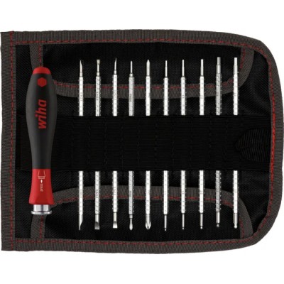 Wiha Interchangeable Standard Screwdriver Set 12-Piece 00610 Germany 4 Adjustable Blades Chrome-Vanadium-Molybdenum Steel