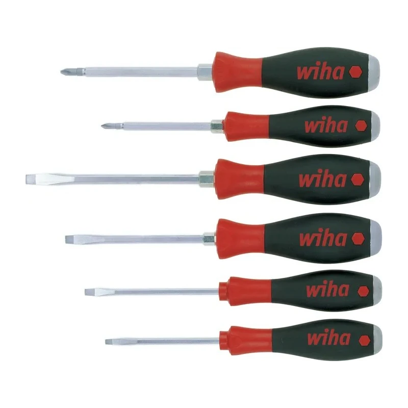 Wiha Phillips, Slotted Standard Screwdriver Set, 6-Piece 21250