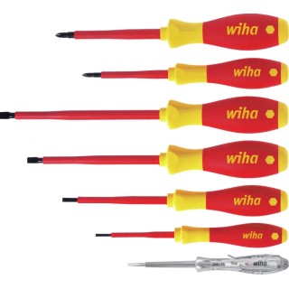 Wiha Phillips, Slotted Soft Finish Electric Screwdriver Set 7-Piece 1000 V AC 834