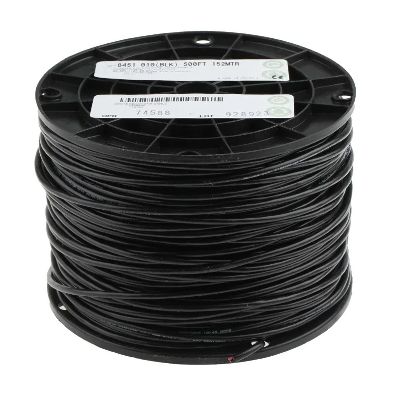 Belden 8451 Series 1 Screened Audio Cable, 1 Pair, Stranded Tin Copper Conductors, 152m Length, 75°C Maximum 8451 010500