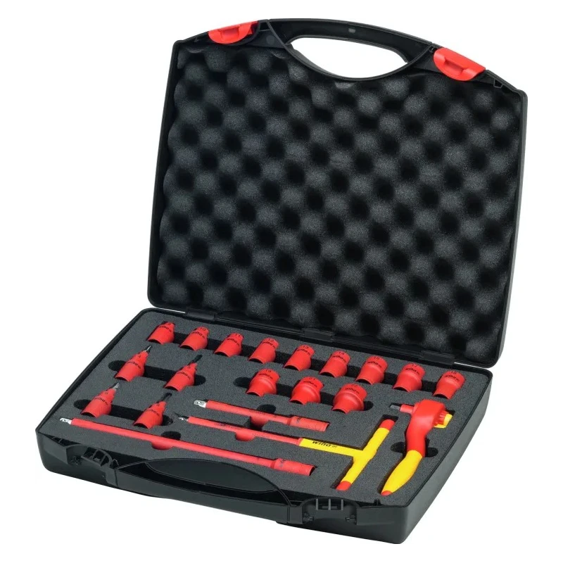 Wiha 21-Piece 3/8 in Hexagon Ratchet Wrench & Bit Set Insulated VDE 1000V Approved 43023