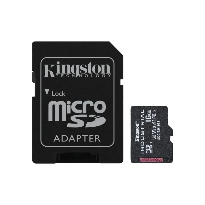 Kingston 16 GB Industrial Grade MicroSDHC microSD Card, Class 10, A1, UHS-I, U3, Model SDCIT2/16GB