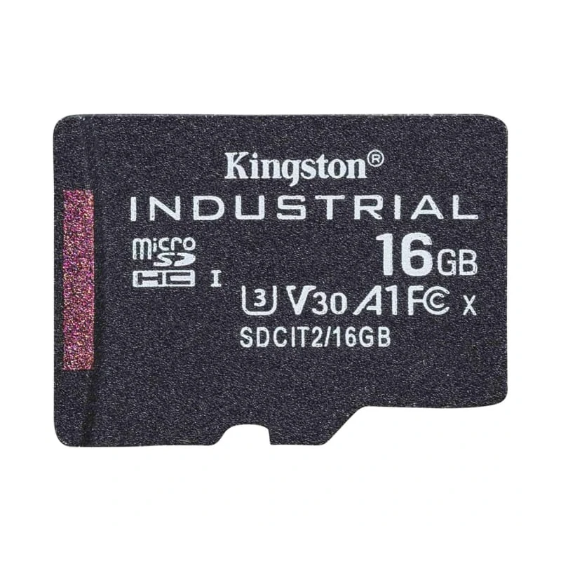 Kingston 16 GB Industrial Grade MicroSDHC MicroSD Card Class 10 U3 A1 UHS-I SDCIT2/16GBSP