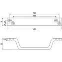 Steinbach & Vollman Aluminium Carrying Handle Anodised Silver Screw Fixing 180mm Width 36mm Height 825-578