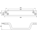 Steinbach & Vollman Aluminium Carrying Handle Anodised Silver Screw Fixing 180mm Width 36mm Height 825-578