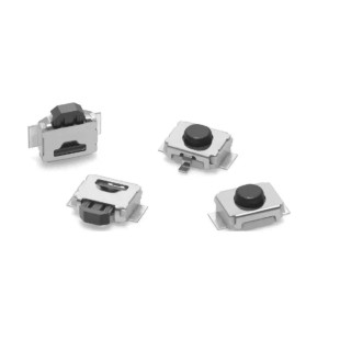 Omron Black Tactile Switch, 2.5 mm Actuator, SPST 50mA, Surface Mount IP40 