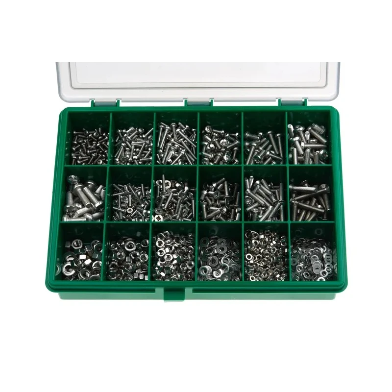 RS PRO Stainless Steel 1830 Piece Slot Drive Machine Screw Drive Screw/Bolt Kit 823-875